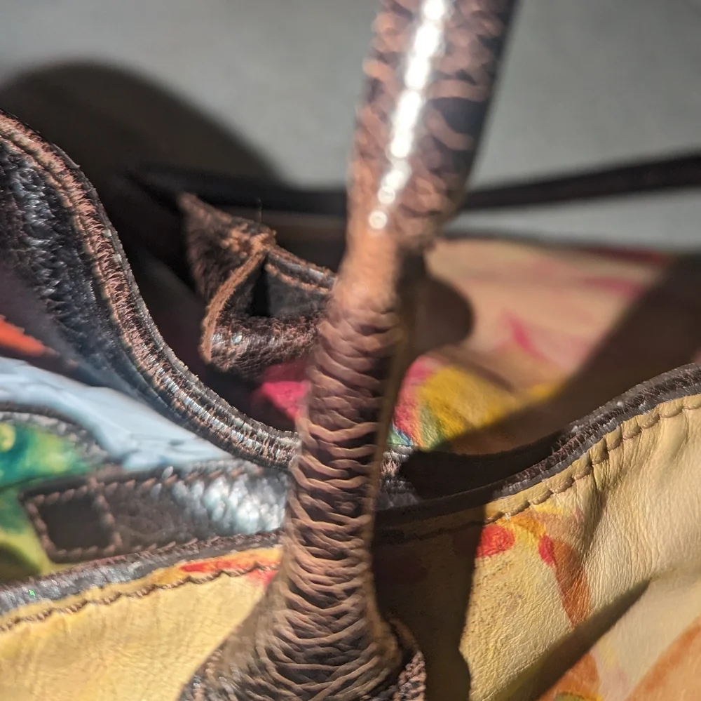 Maurizio Taiuti floral leather tote bag.